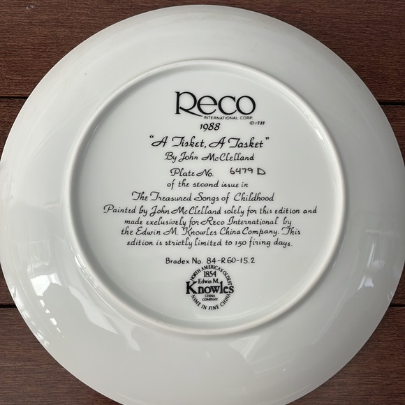 Bradford Exchange Collector Plate A Tisket A Tasket - Picture 6 of 6